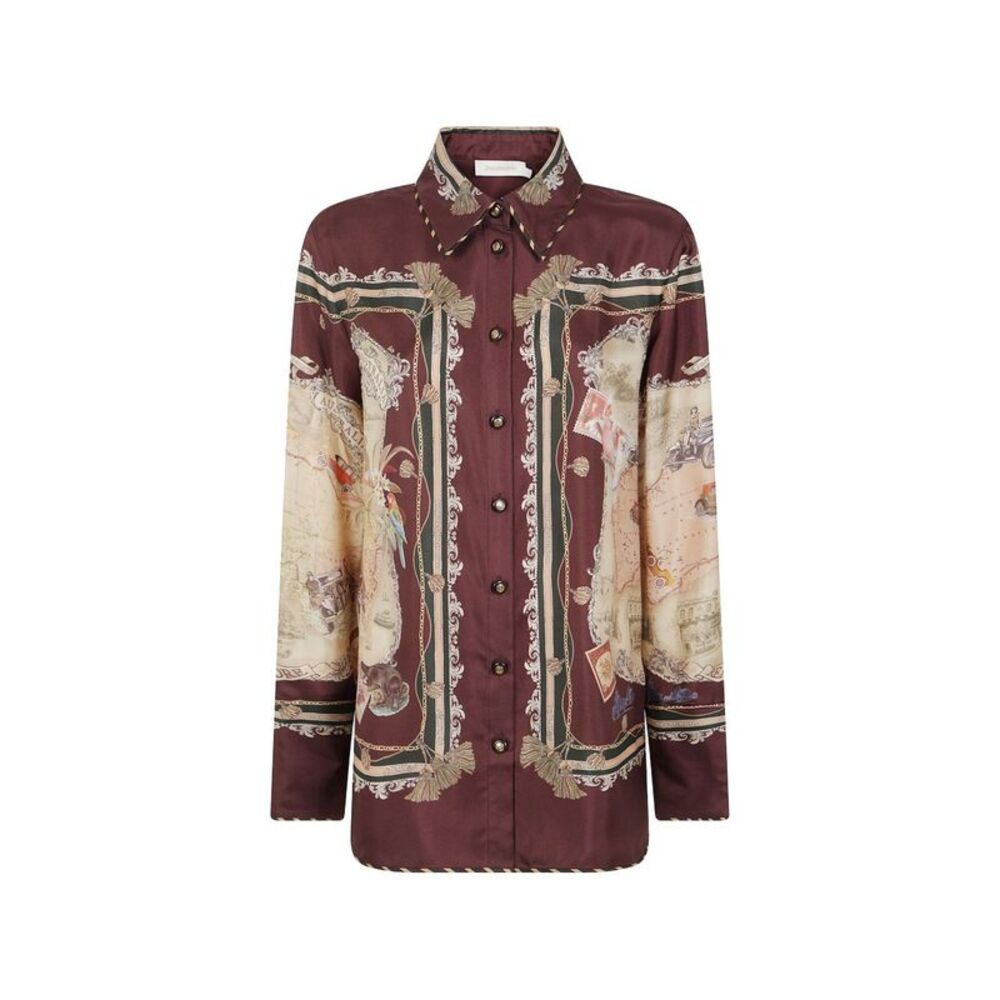 Zimmermann Women Valiant Printed Silk Shirt